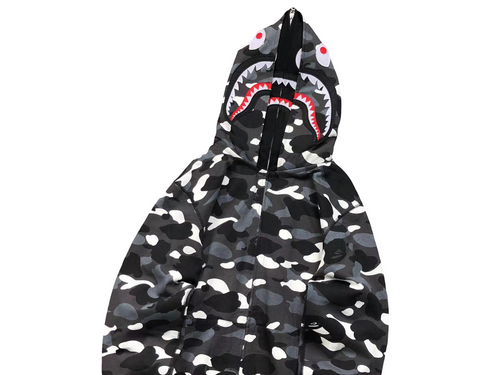 BAPE Space Camo Shark Full Zip Hoodie Black