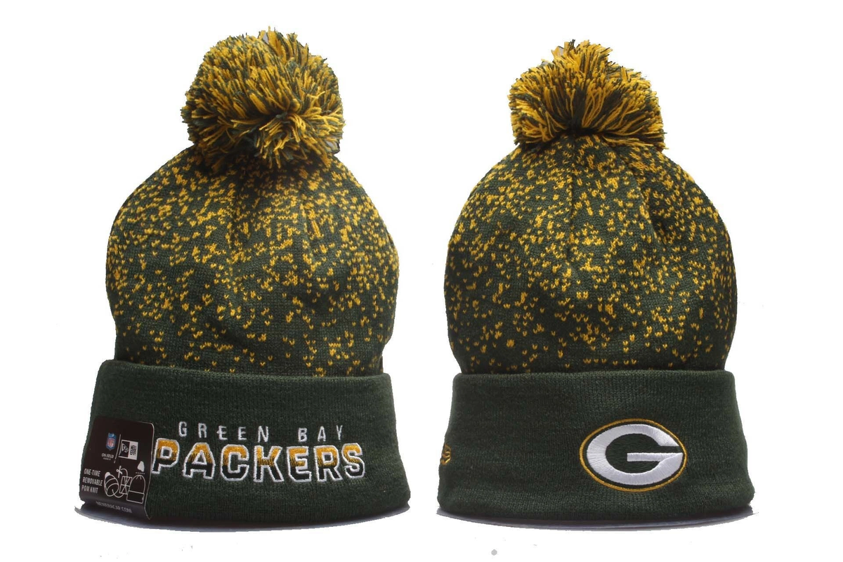Green Bay Packers Pom Pom Cuffed Knit Beanie