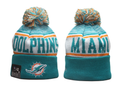Miami Dolphins Pom Pom Cuffed Knit Beanie