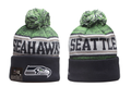 Seattle Seahawks Pom Pom Cuffed Knit Beanie