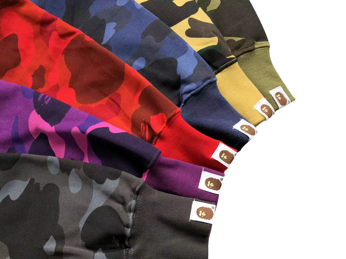 BAPE ABC Camo Shark Full Zip Hoodie Red