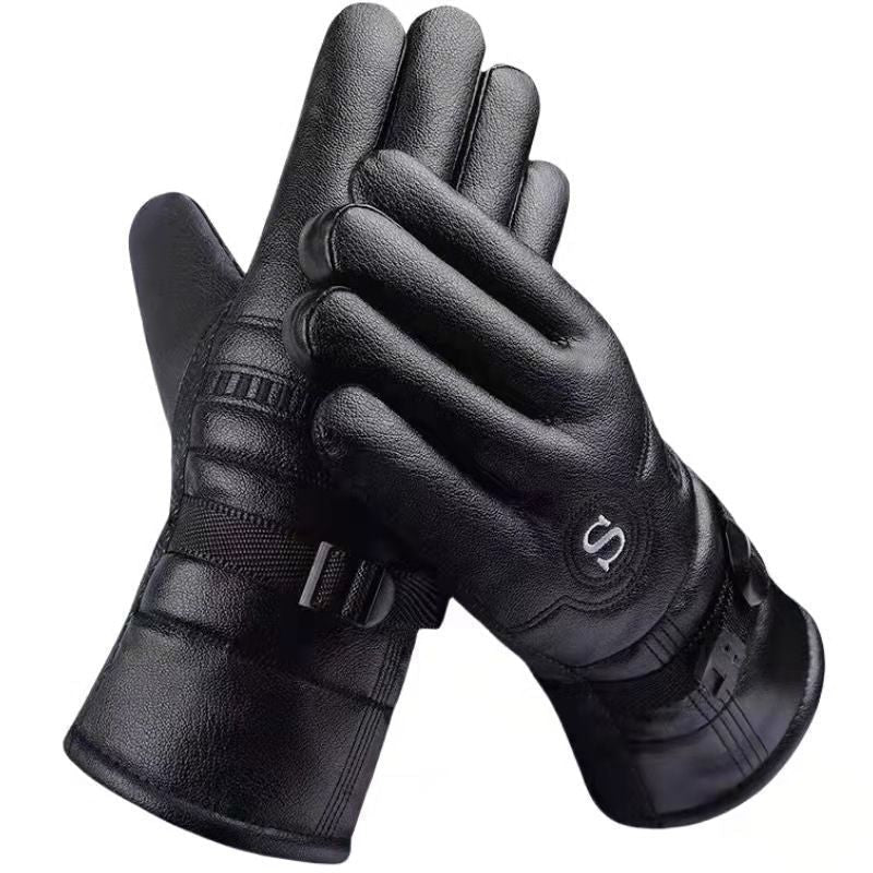 Cold-resistant -40° motorcycle trolley velvet thickened warm windproof anti-slip outdoor cycling gloves