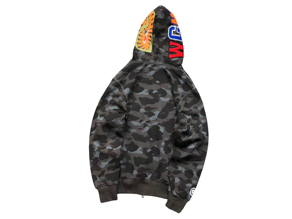 BAPE ABC Camo Shark Full Zip Hoodie Dark Grey