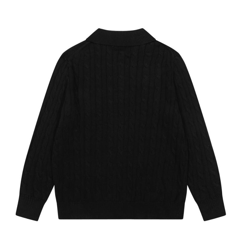 LFC5 New men's and women's spring and autumn collared sweaters, sweater base clothes